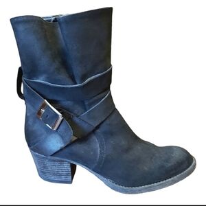 Carvela sz 41 (US 10.5) Carvela Kurt Geiger Blk Leather Mid Calf Moto Boots